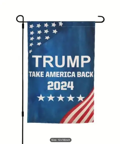Двухсторонний Садовый флаг 12x18 MAGA с американским Трампом 2024