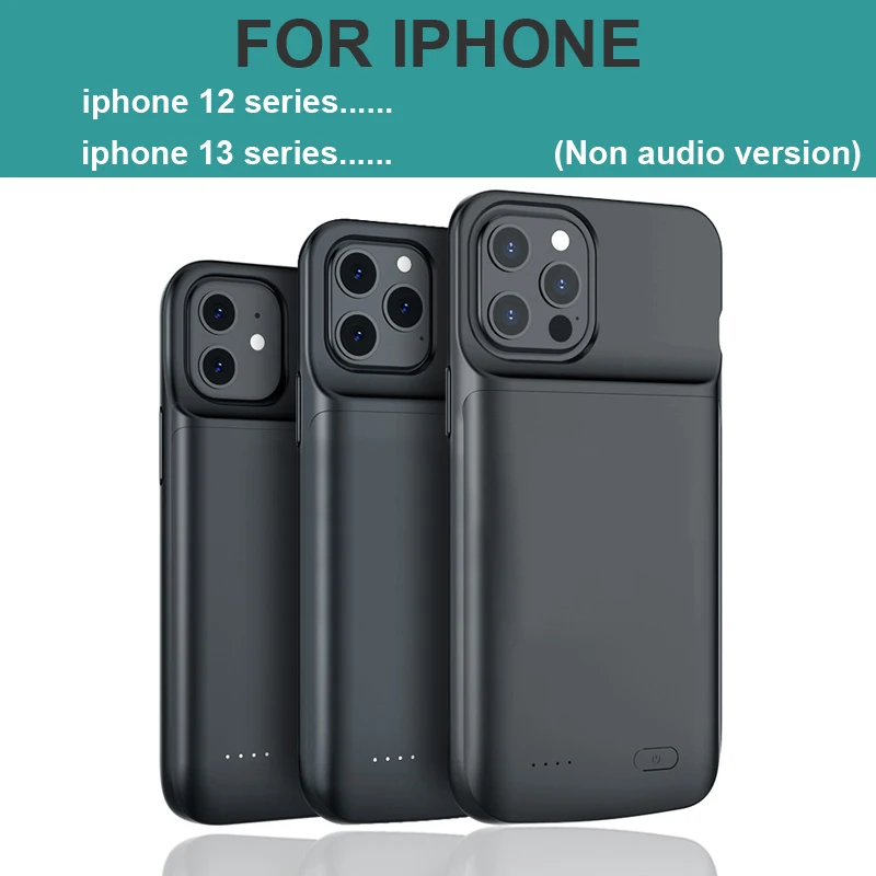 

Portable 6800mAh Power Bank Case for iPhone 13 12 Mini Pro Max External Battery Charging Case Outdoor Power Bank Case Cover