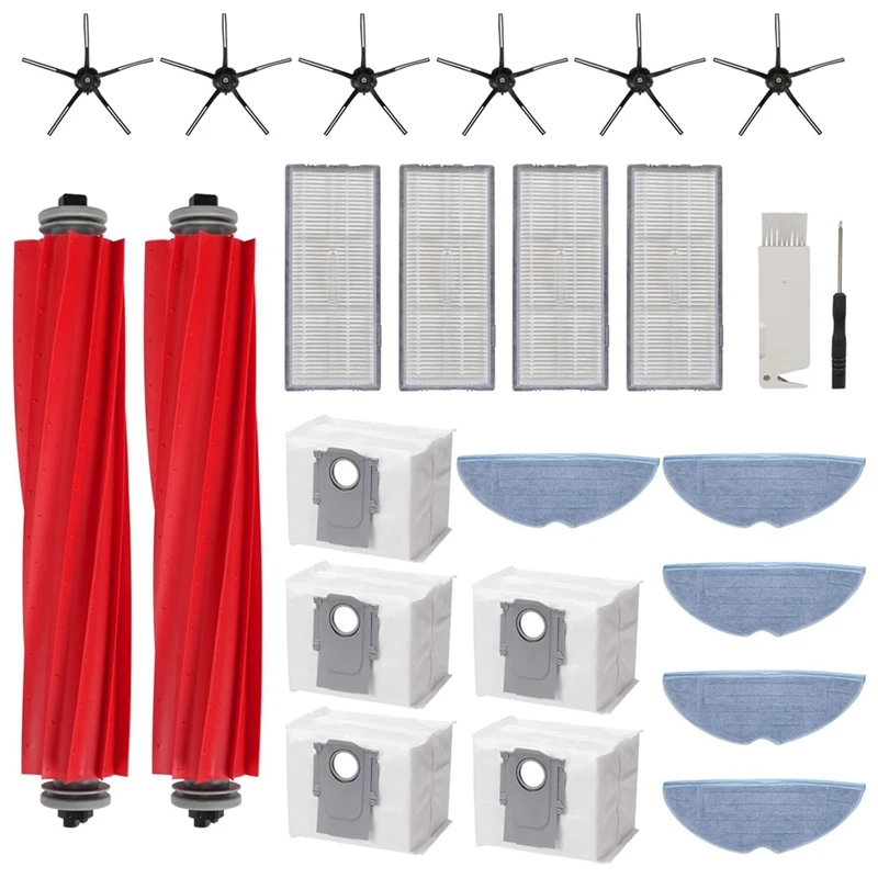 

1 Set Dust Bags Main Roller Brushes Side Brushes Filter Mops Replacement Parts For Roborock S7 Maxv Ultra / S7 Pro Ultra