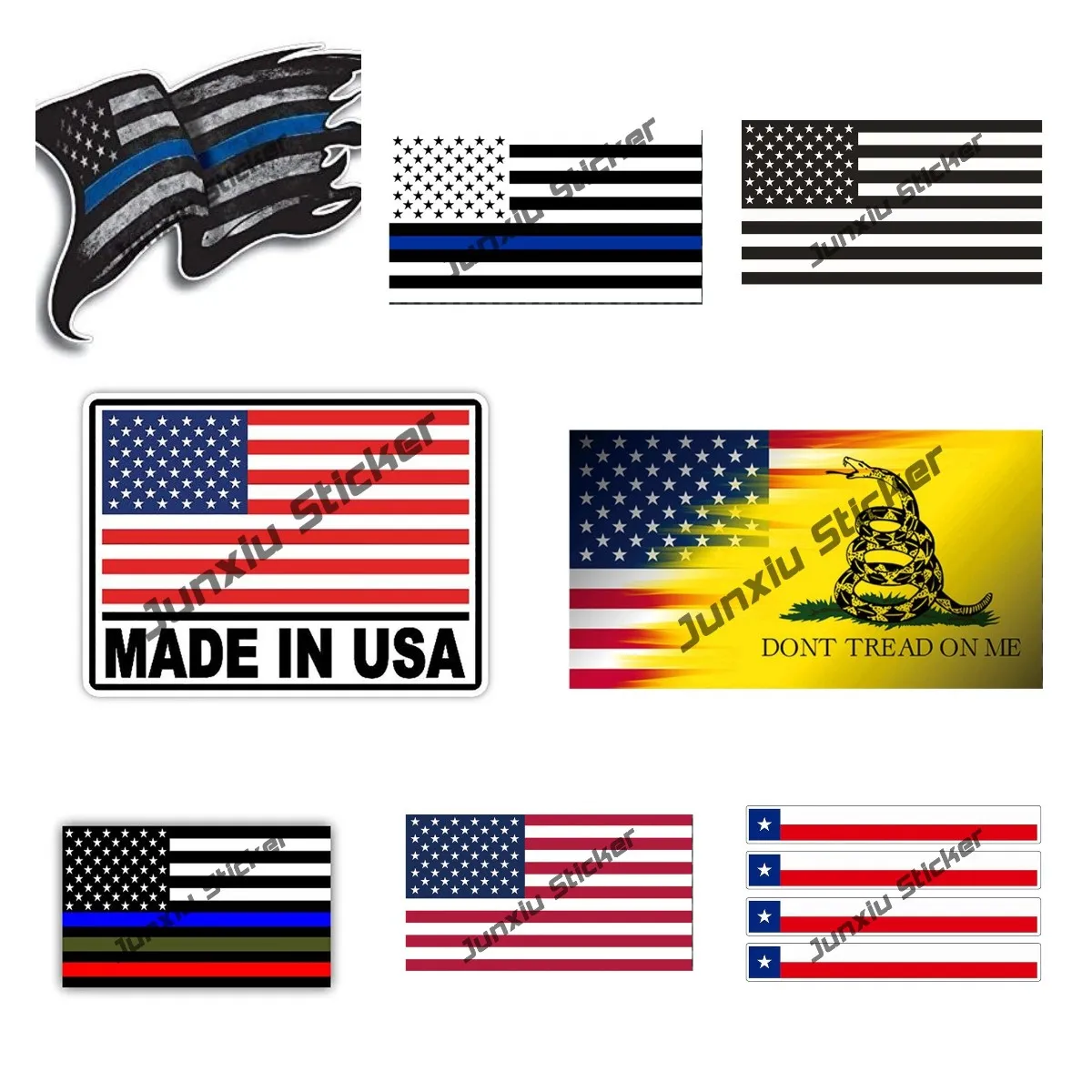 

Thin Blue Line Blue Lives Matter USA Flag Sticker Car Accessories Police Car Truck Decal The Whole Body Flag Glue Sticker KK13cm