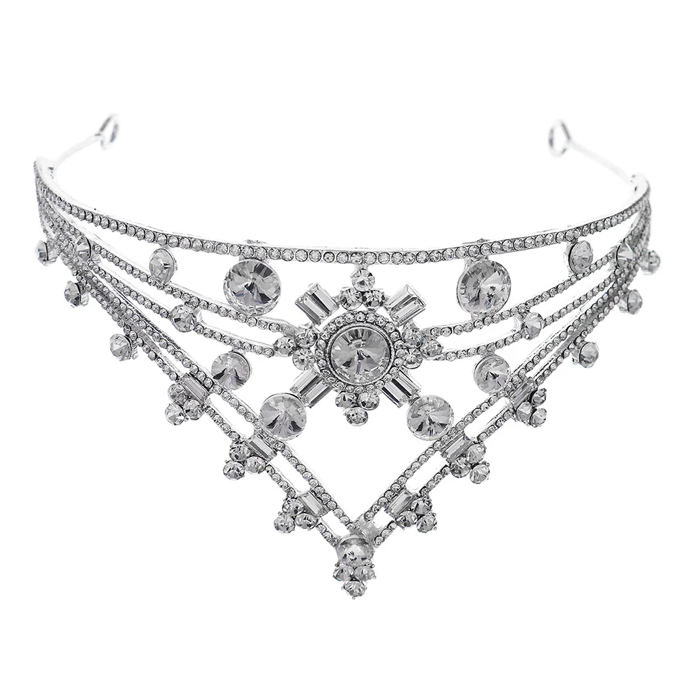 

Alloy Rhinestone Crown Decor Bride Elegant Crown Headdress Delicate Crown