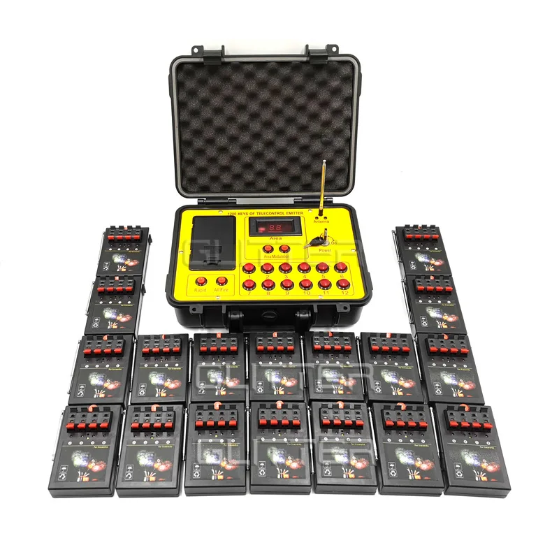 

AM04R-18 1200 group 72 channels transmitter remote control 18pcs 4 cue fireworks firing system