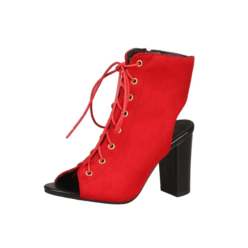 

Big Size ladies high heels women shoes woman pumps High-heeled shoes with thick heel tie and fishmouth