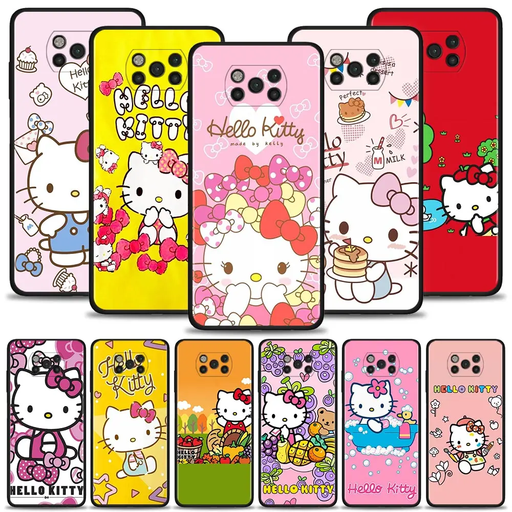

Case For Xiaomi POCO X3GT X3NFC X3 M4 M3 12 Pro 12X 11 10T Lite Pro 10 9T 11T Pocophone F1 Note 10Lite Coque Cartoon hello kitty