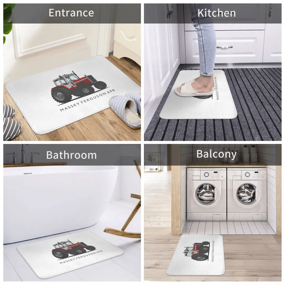 

Massey Ferguson 698 Tractor Bath Door Mat Car Suv Off-road Vehicle Rug Carpet Decor Entrance Living Room Home Kitchen Bedroom