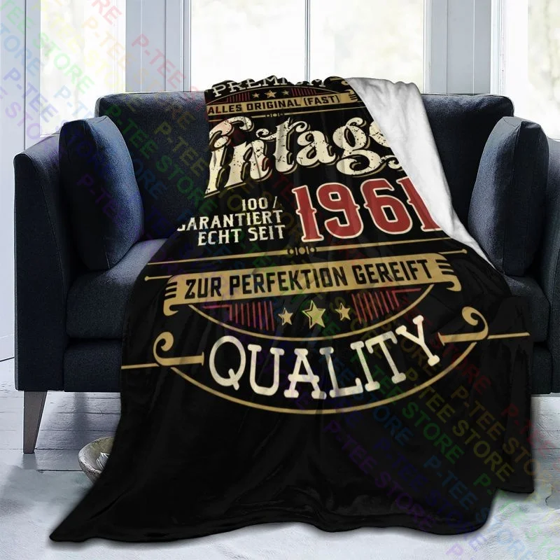 Фальшивое одеяло 60 Jahre 100 Premium Seit 1961 Fun Geschenk плотное бархатное домашнее украшение