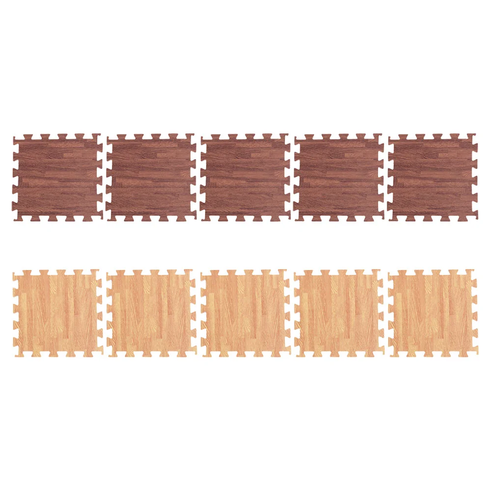 10pcs Square Wood Grain Floor Tiles Locking Floor Mats