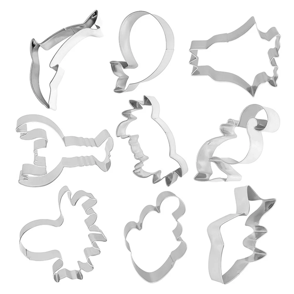 

9 Pcs Sea Animal Biscuit Pancake Mold Fruit Chocolate Cookie Sea Animal Set Stainless Steel Marine Cookie