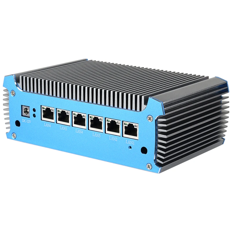 

Fanless Soft Router Mini PC Intel Celeron 3865U 6x LAN Gigabit NIC Firewall Appliance Support WiFi 4G Modules