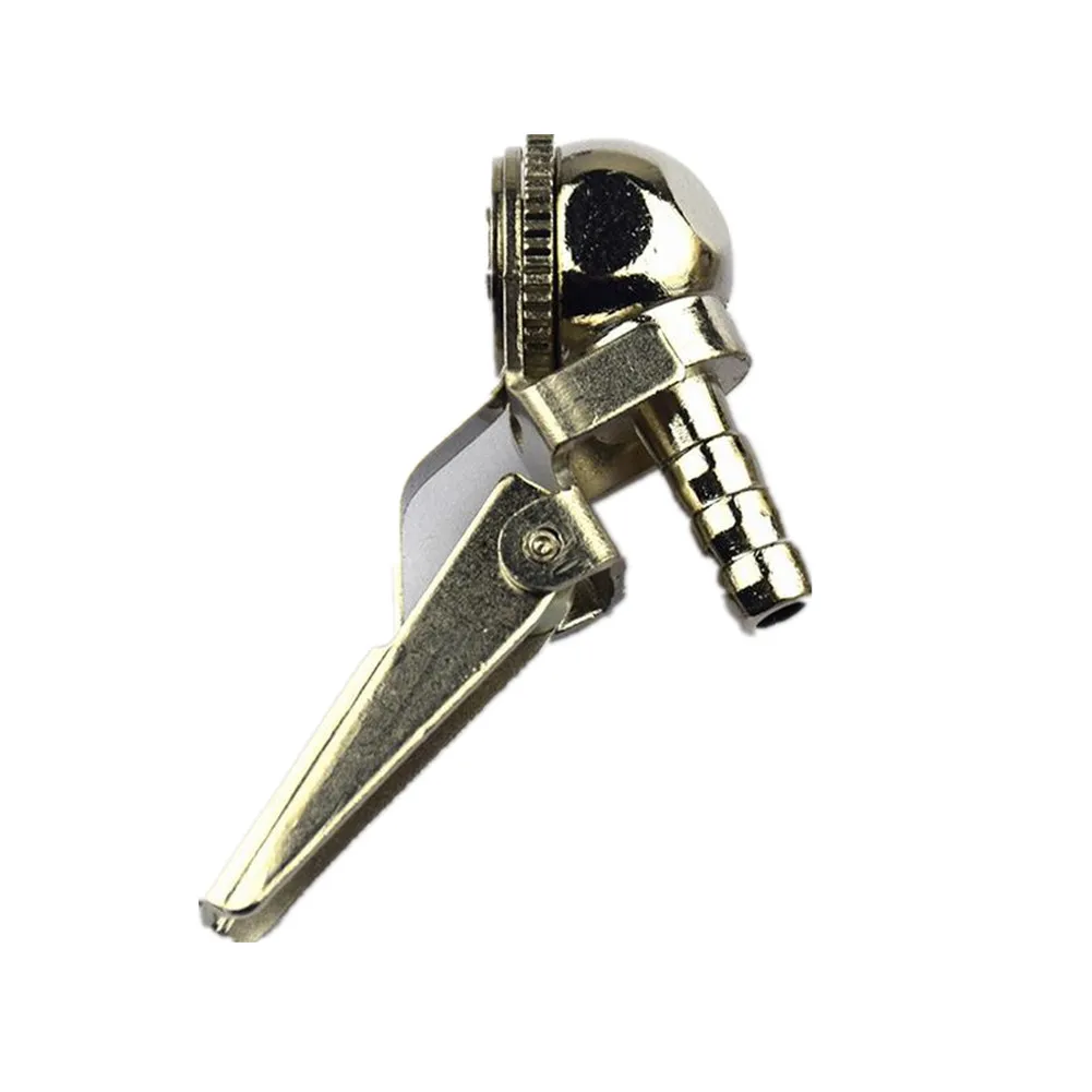 

2pcs Car Repair Tire 1/4\" NPT Tire Chuck Inflator Gauge With Clip Gold Silver For Car Tire Repair Tools Tire Valve Inflator