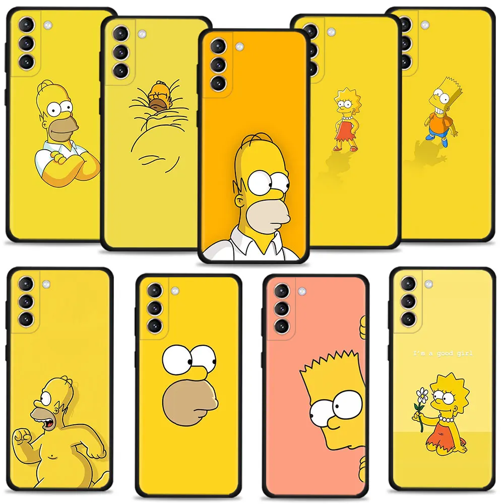 

Phone Case For Samsung Galaxy S22 S21 S20 FE Ultra S10 S9 S8 Plus S10e Note 20Ultra 10Plus Celular The Simpsons Homer Bart