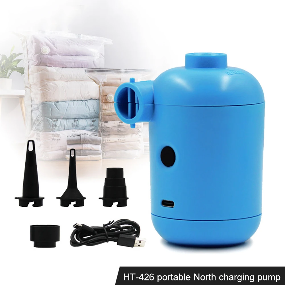

Outdoor Mini Air Pump Camping Portable DC 5V USB Charging Electric Inflator Blue for Mattress Mat Pillow Swimming Ring Inflatabl