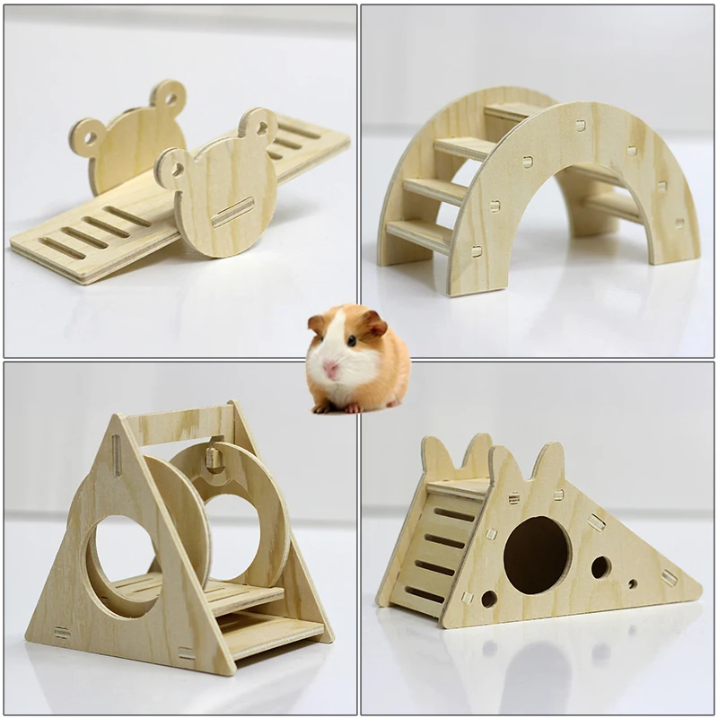 Деревянная игрушечная мебель для хомяка деревянная вилла маленький домик качели