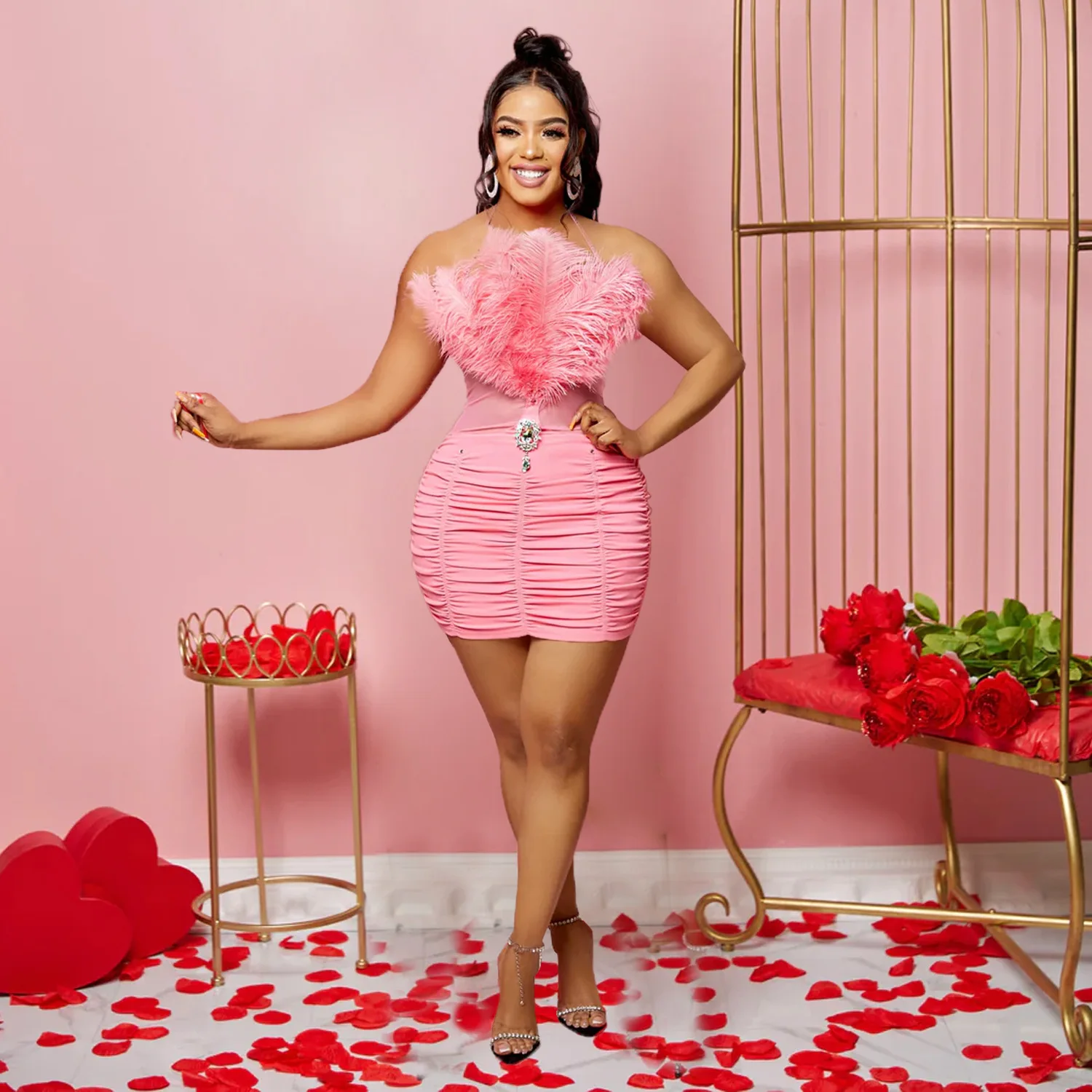 Felyn 2023 лучшее качество от известного бренда однотонное платье с вырезом лодочкой