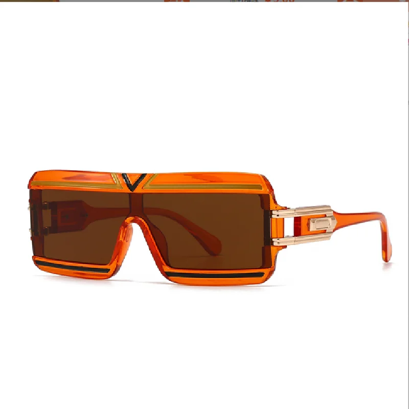 Ретро прямоугольные солнцезащитные очки в большой оправе с плоским верхом