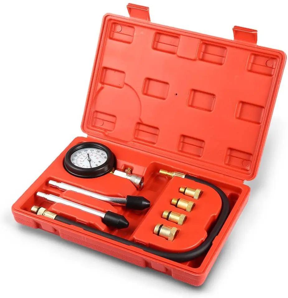 ship ru Gasoline Engine Compression Tester Auto Petrol Gas Cylinder Automobile Pressure Gauge Automotive Test Kit |