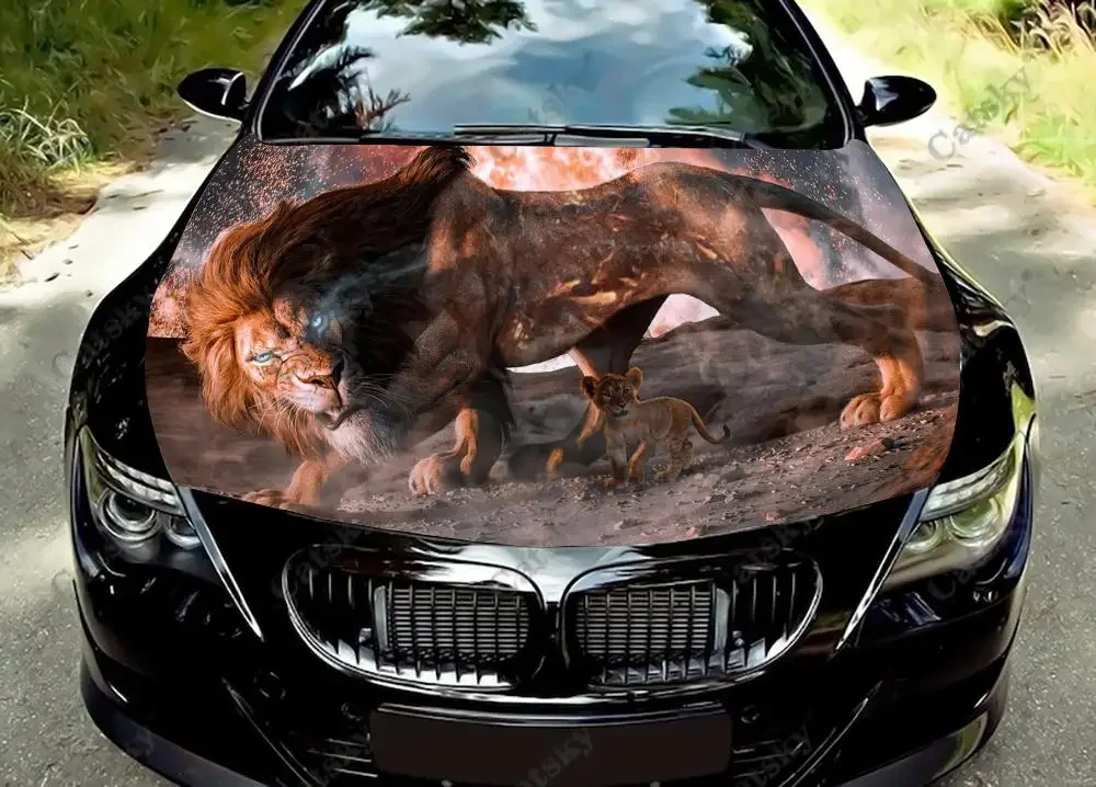 Виниловые Стикеры с изображением Льва галактики животных капота автомобиля