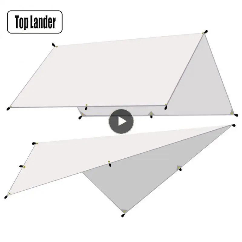 

Sky Curtain Durable Polyester Sunshade Cloth Smooth Anti Water Splashing Canopy Camping Supplies Awning Fixed Round Hole Silver