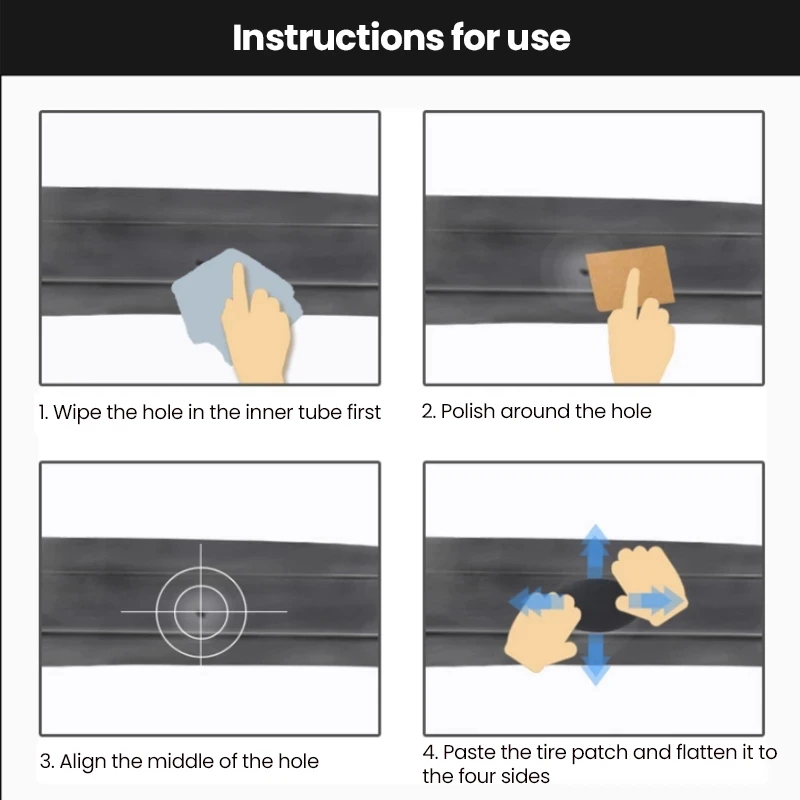 6 шт. пластырь для ремонта шин без клея