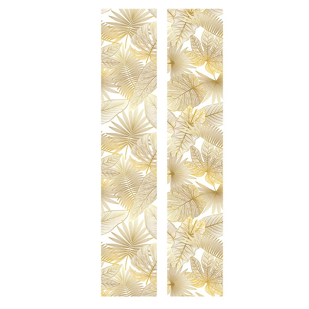 

2 листа наклеек на дверь для дома Изящные дверные фрески съемные наклейки с листьями