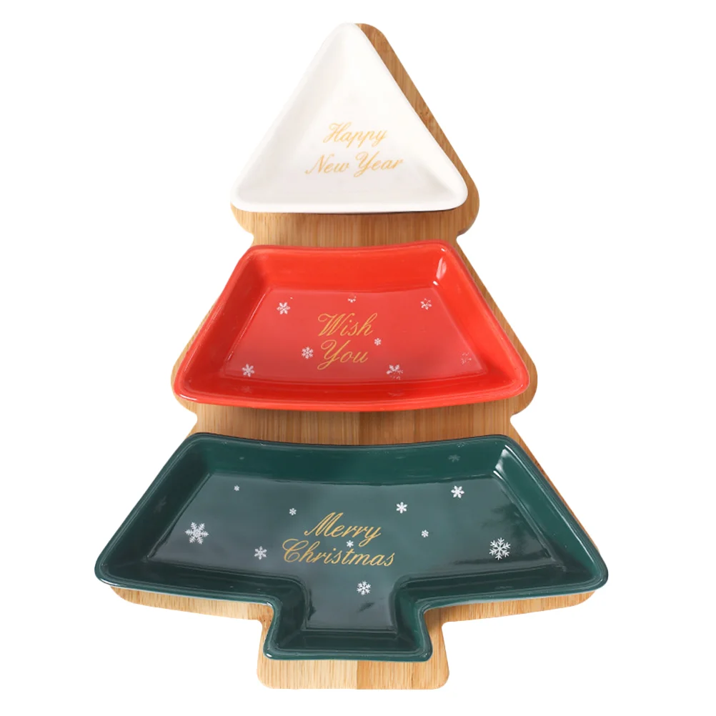 

1 Set Christmas Tree Shape Candy Serving Adorable Tray Fruits Plate Table Supplies