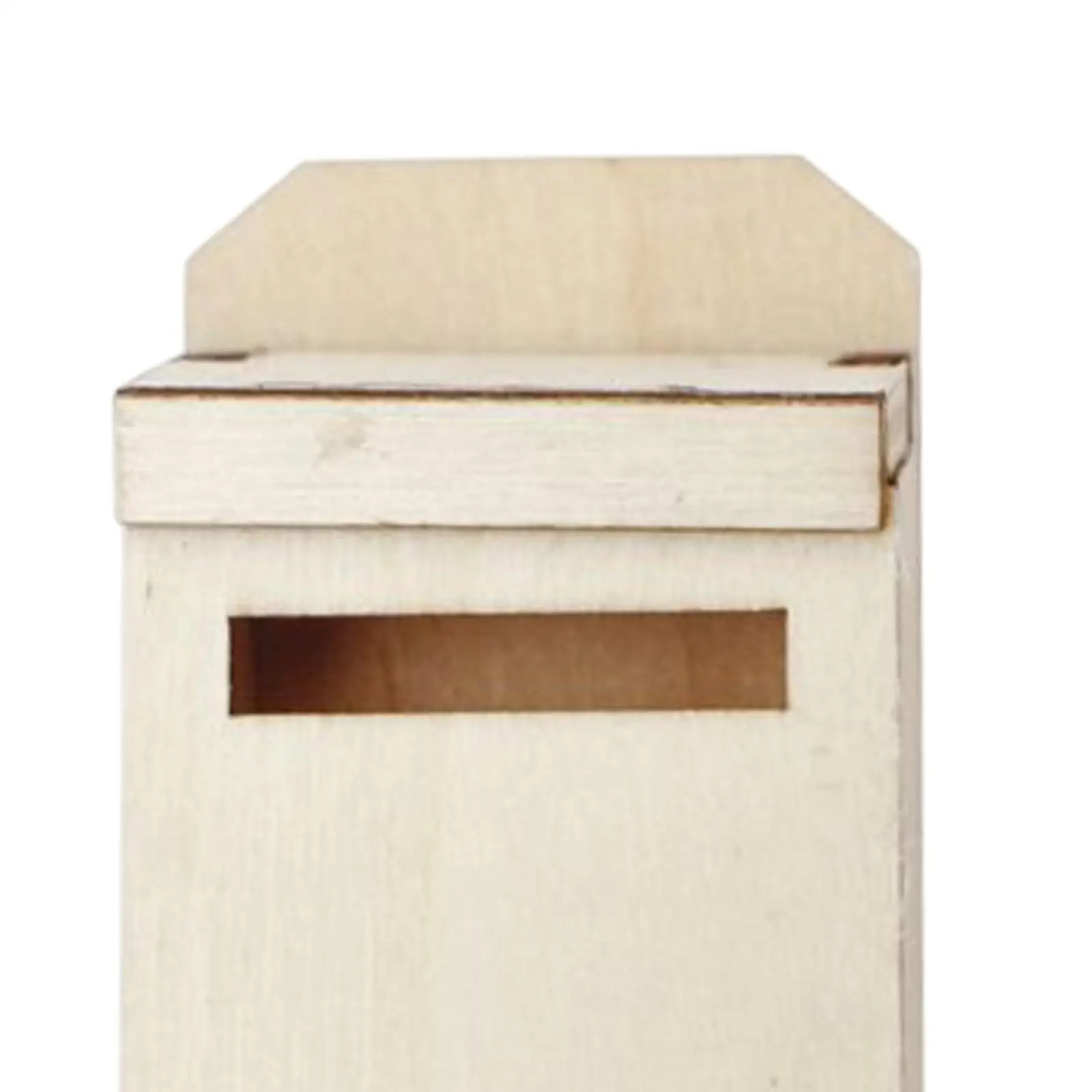 Mini Mailbox Dollhouse Decoration Accessories postbox Box 1:12 Wooden Mailbox images - 6