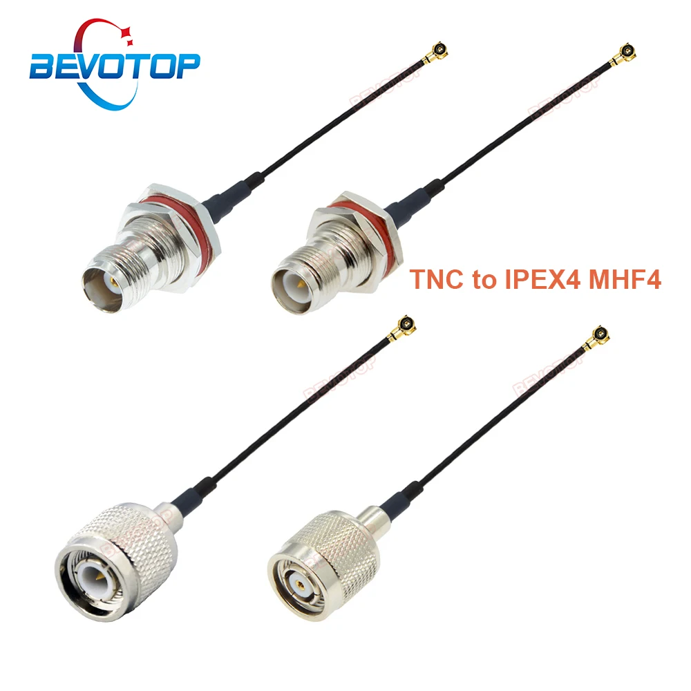 Кабель BEVOTOP TNC к IPEX4 RF1.13, RP-TNC/ TNC Male/ FemaleI к MHF4 Female Jack RG1.13, удлинитель Pigtail, радиочастотный коаксиальный кабель