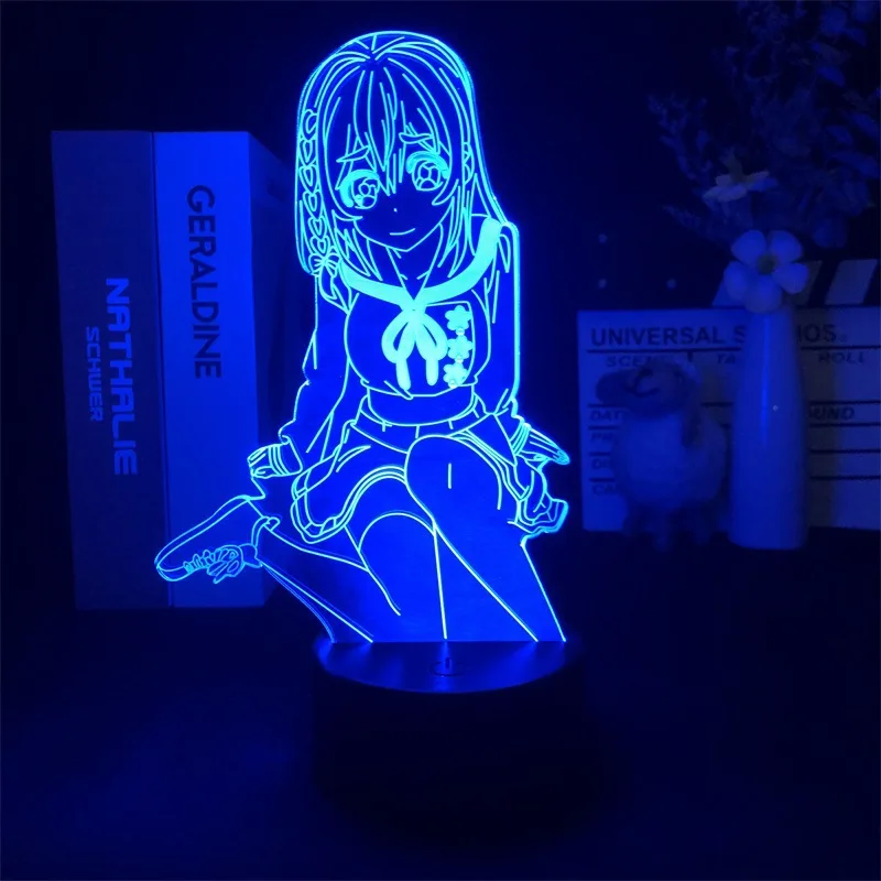 

3D Illusion Led Nightlights ANIME Light Lamp Multi Color Changing Lampara BUNNY GIRL SENPAI MAI SAKURAJIMA KAWAII For Xmas Gift