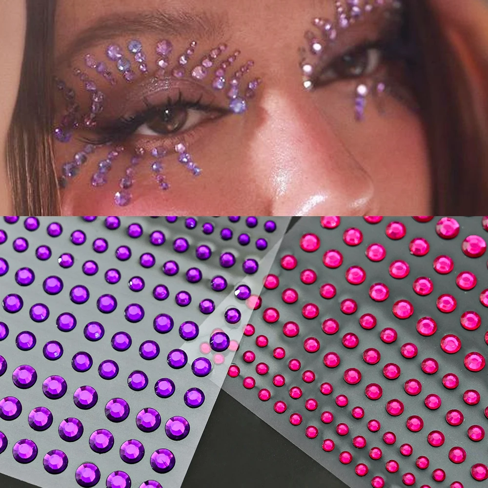 1 лист самоклеящиеся стразы для макияжа