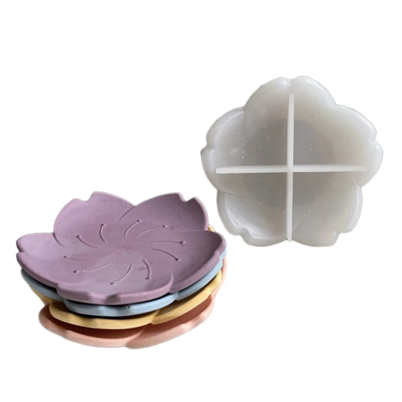 

Durable Dishes Plate Silicone Mold Petal Flower Shape Tray Epoxy Casting Mould Jewelry Craft Mould Tool for Home Office 124A