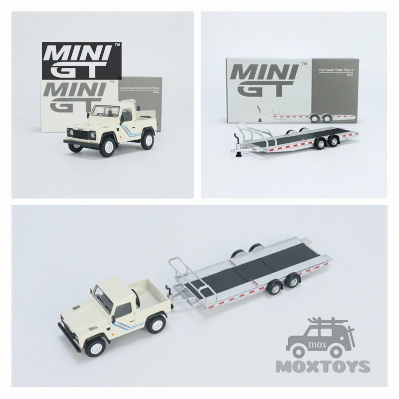 

MINI GT 1:64 Land Rover Defender 90 Pickup /Hauler Trailer Diecast Model Car