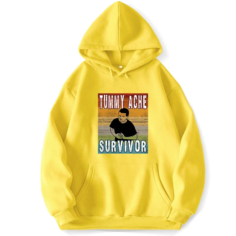 Ummy Ache Survivor Stomachache Hoodie Hoodies Sweatshirts Men Hooded Pullovers Jumper Trapstar Pocket Autumn Hooded Sweatshirt