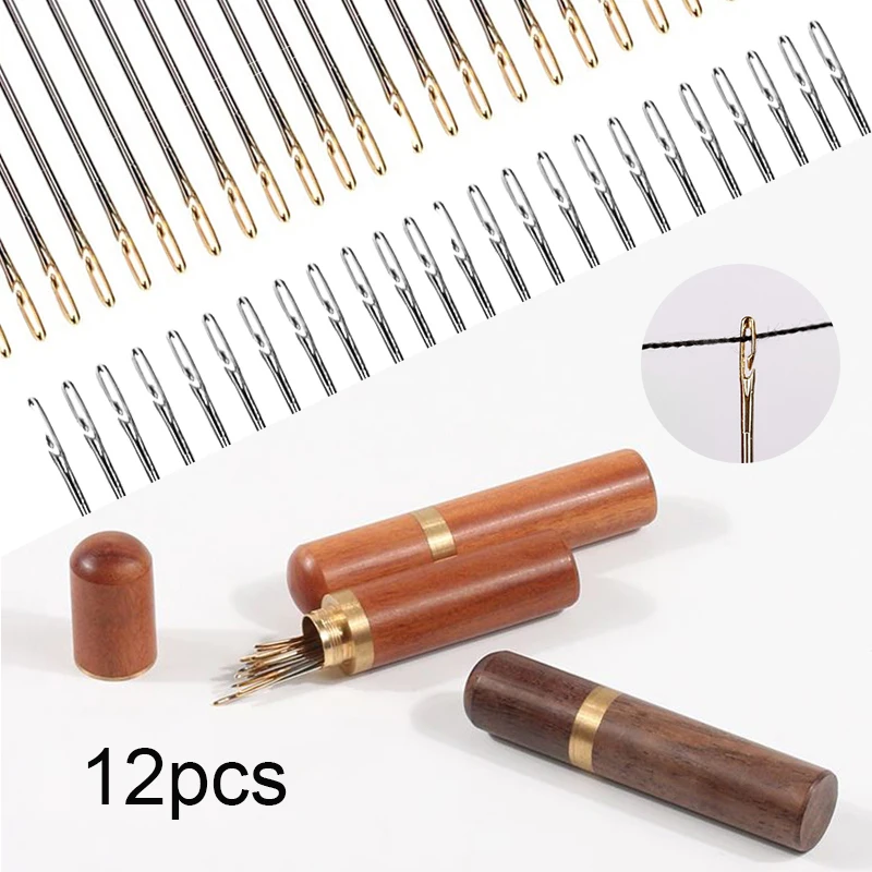 

12 шт./набор, иглы для шитья бисером, из нержавеющей стали