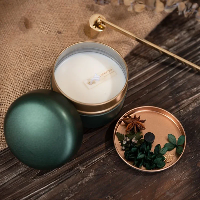 Домашняя Свеча для ароматерапии сушеные цветы в стиле ретро железная коробка