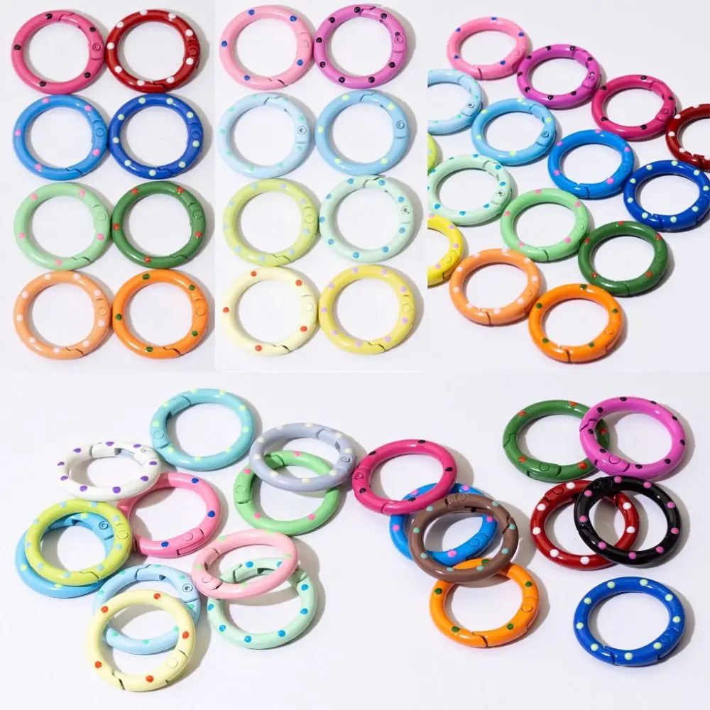 

5pcs 25mm Spring O-Ring Buckles New Round Shape Multicolors Snap Clasp Clip Zinc Alloy Hooks Purses Handbags