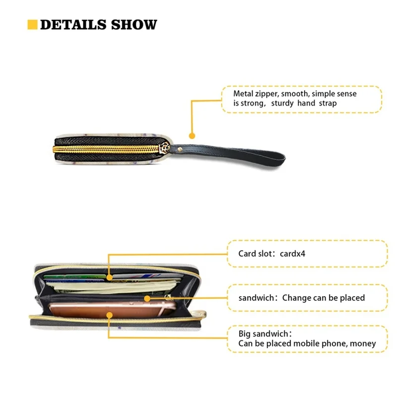 Belidome Women Clutch Zip Around Horse Wallet with Coin Pocket Credit Card Holder Purse Long Pu Leather Cash Bags with Wristlet