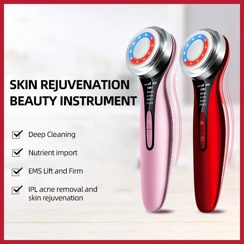 

Face Massager Skin Rejuvenation Radio Mesotherapy LED Beauty Vibration Wrinkle Removal Radio Frequency Facial Lifting