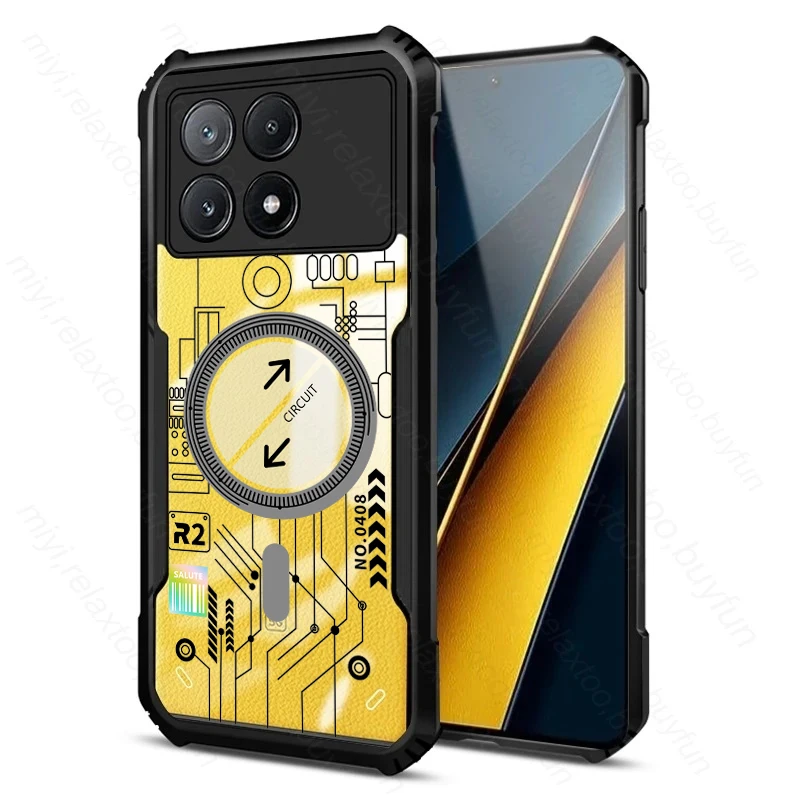 Прозрачный чехол для телефона POCO F6 Pro F5 F4 GT F3 Phone F1 акриловый с защитой от падения