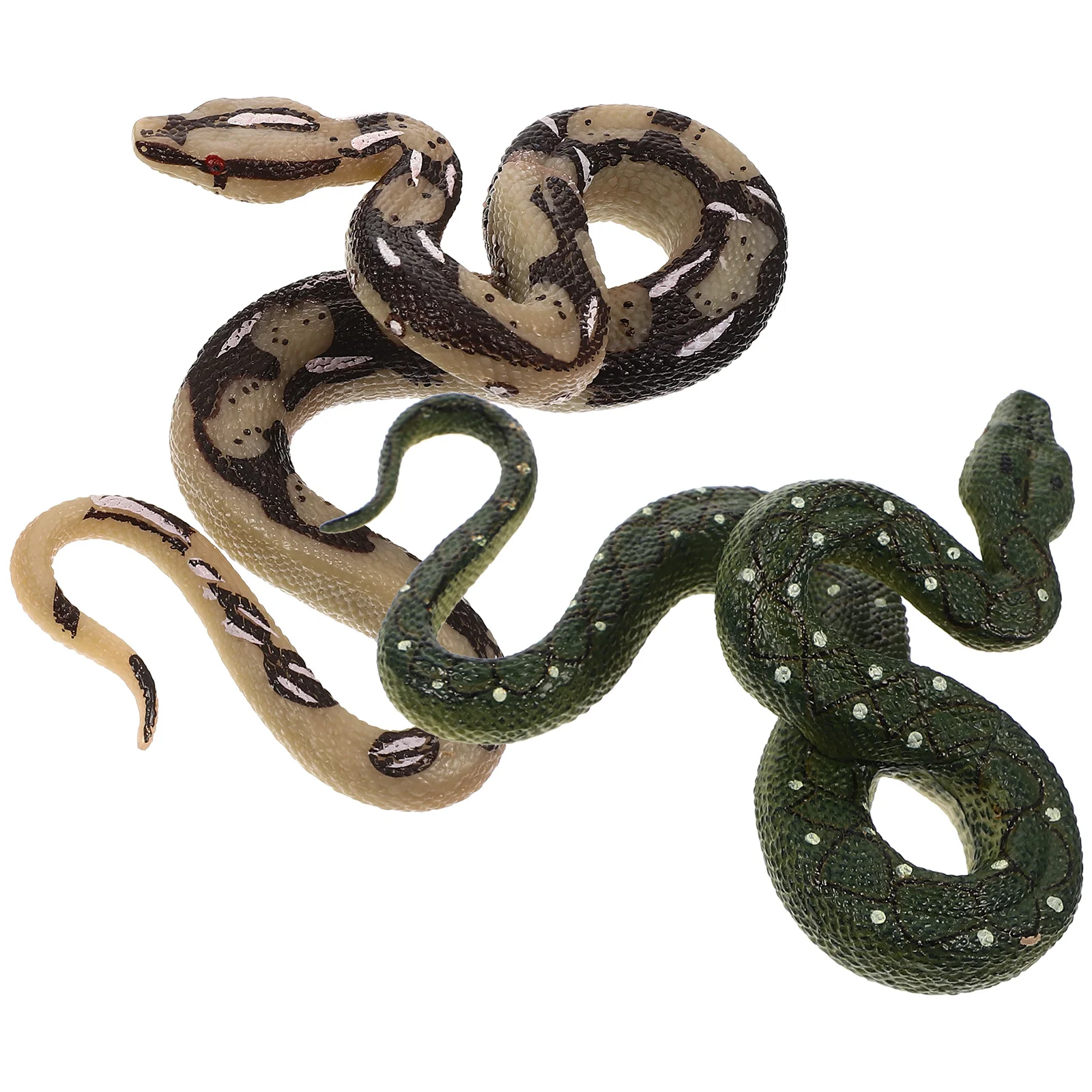 

2 Pcs Python Model Snake Cognitive Halloween Props Simulation Figures Miniatures Animal Figurines Decorate Realistic Models