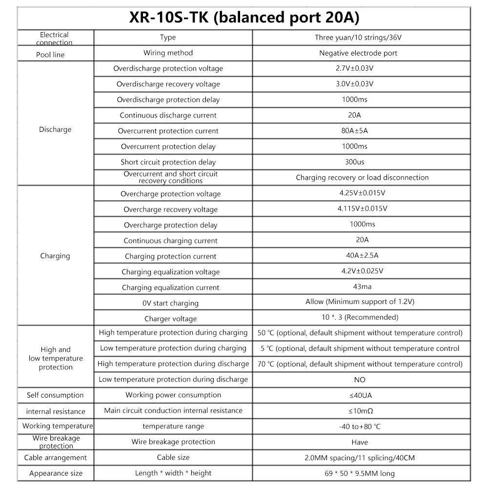10S 36V 20A литиевый аккумулятор BMS Защитная плата для зарядки модуль активного