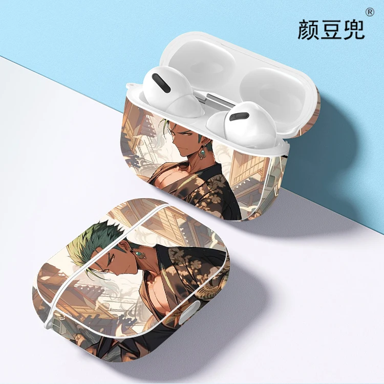 Roronoa Zoro Anime для Apple AirPods 2 1 Чехол черный силиконовый защитный чехол Pro Чехлы 3 чехла