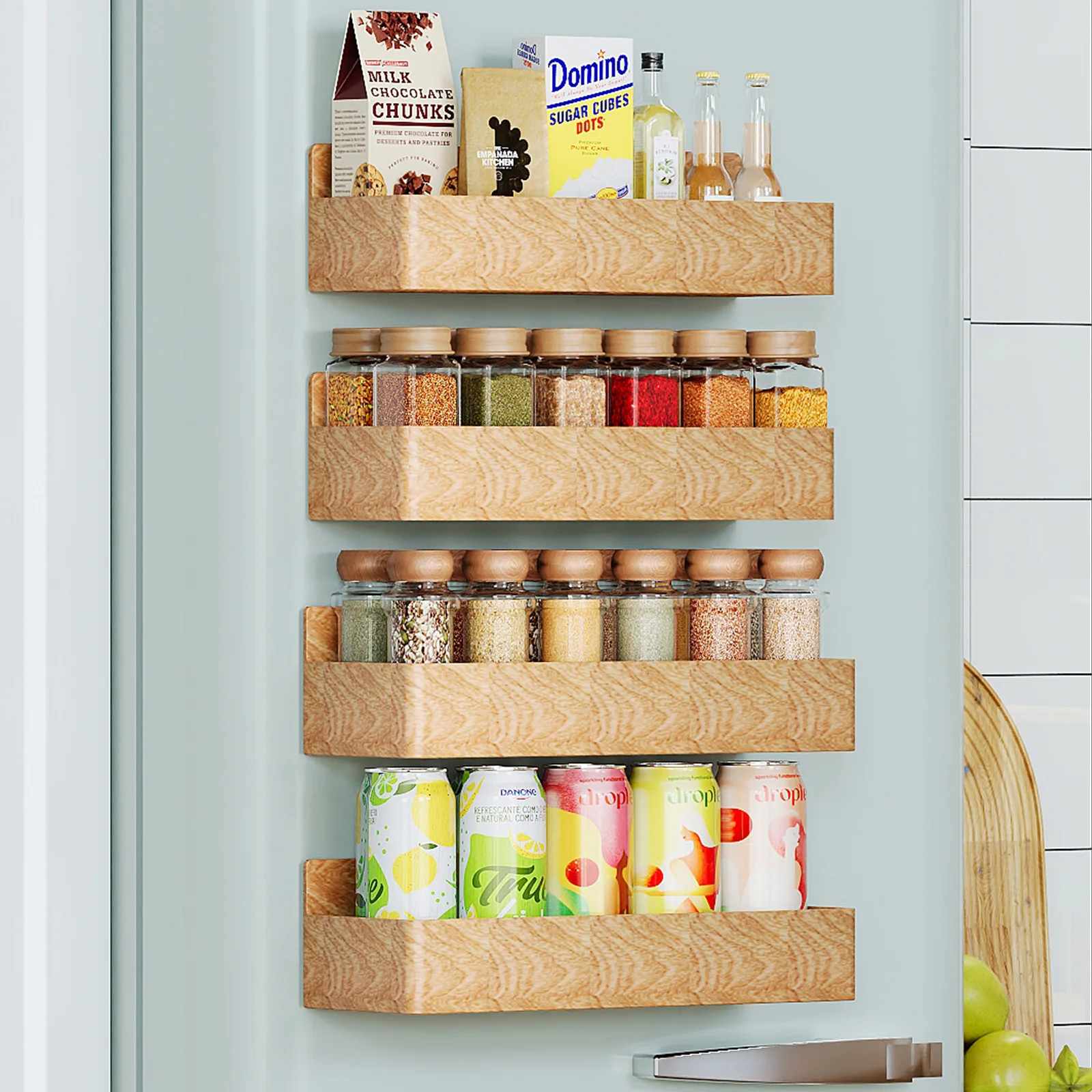 Магнитные полки Пластиковая Полка для холодильника настенные стеллажи хранения