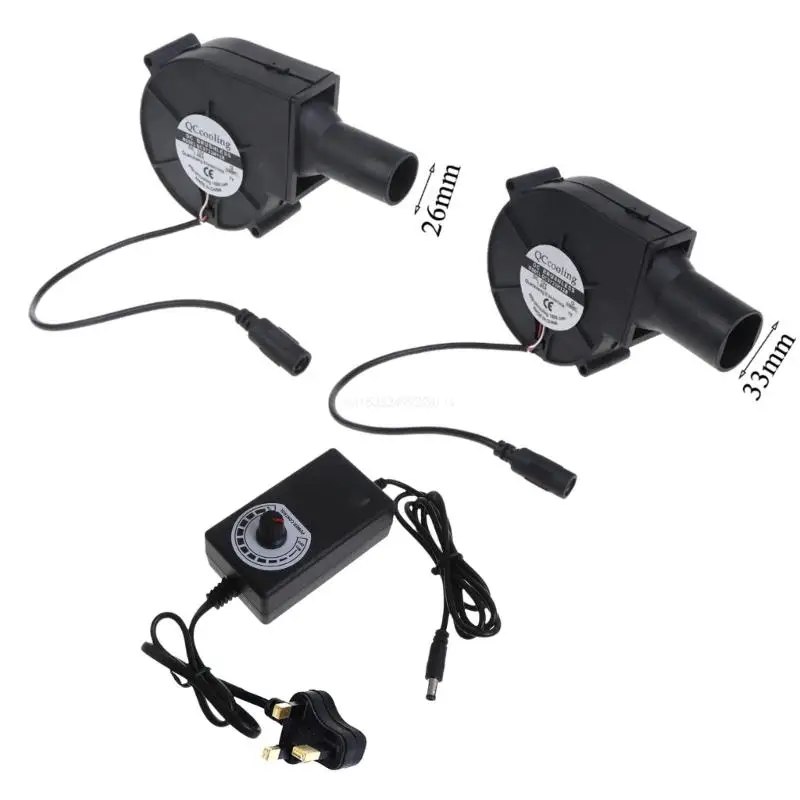 

9733 BBQ Blower Fan DC12V 5300R 110V 220V Blowers for Barbecue Picnic Camping