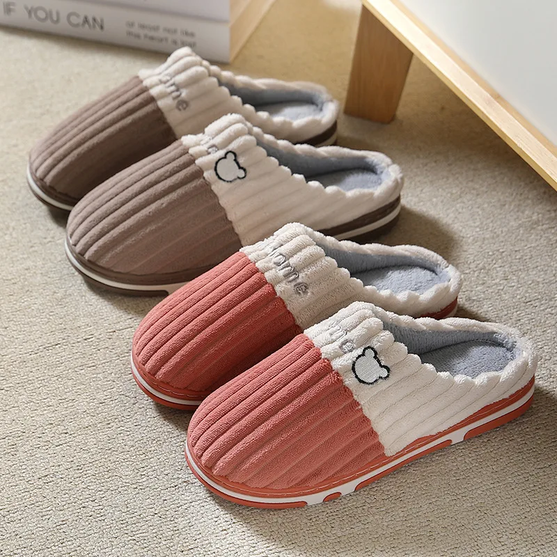 

Хлопковые домашние тапочки на толстой подошве, теплый флисовый домашний пуловер, свитер для пар, домашние всесезонные хлопковые тапочки, оп...