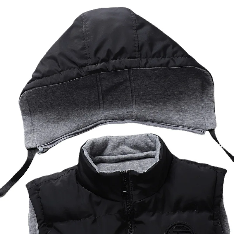 Winter New Double-sided Vest Padded Jacket Hooded Thick Padded Jacket