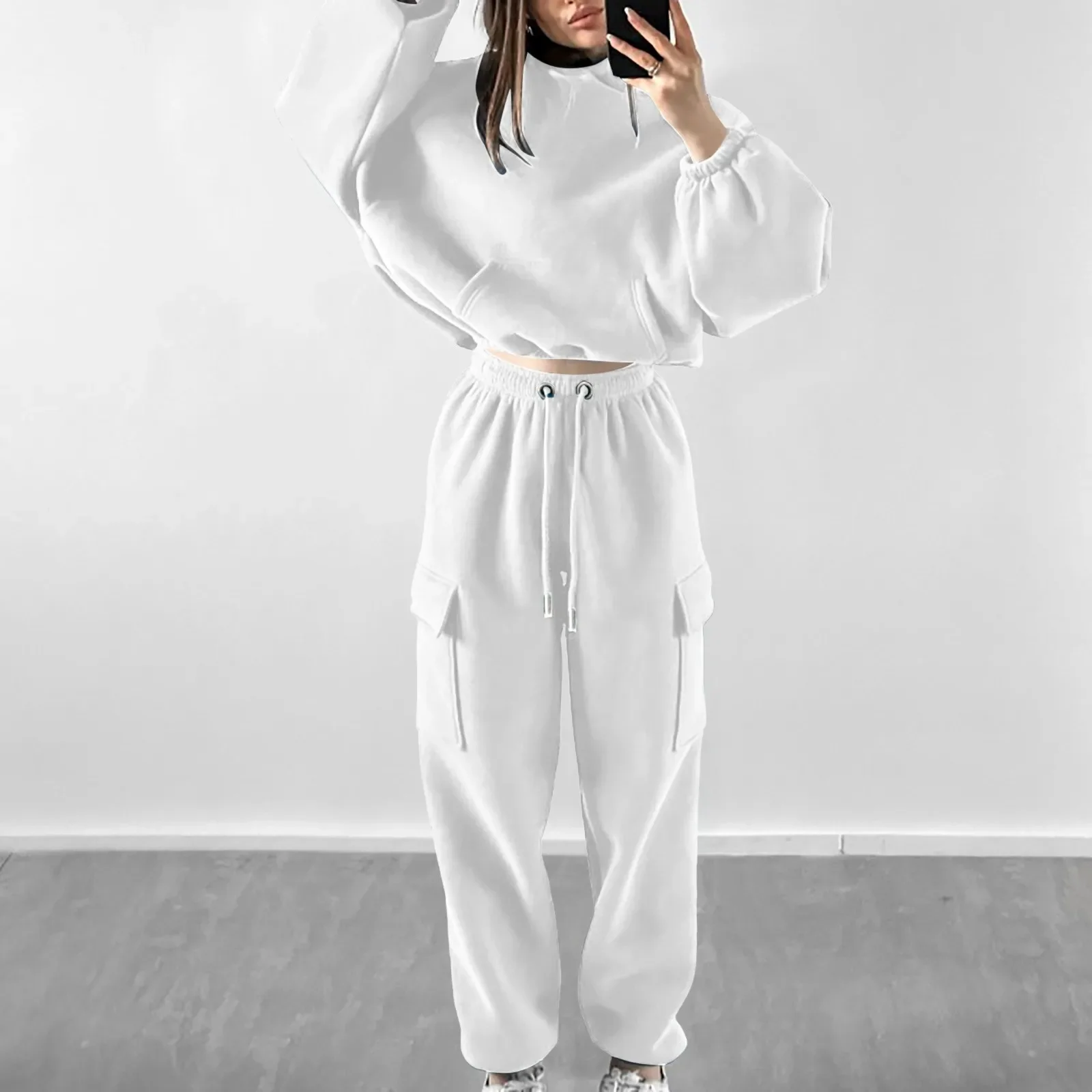 Спортивные брюки комплекты женские свободные толстовки с длинным рукавом топы