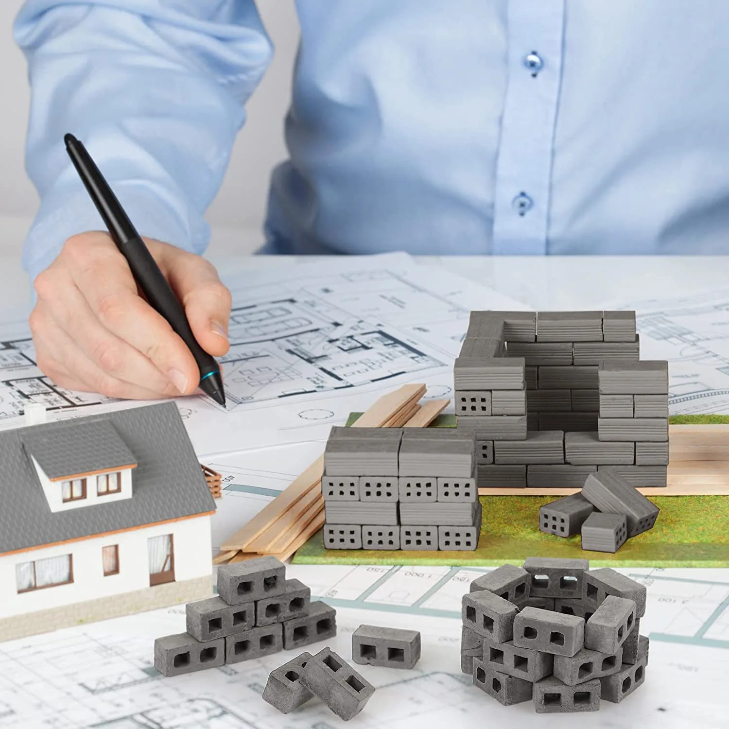 60 шт./упаковка мини-кирпичи для кукольного домика