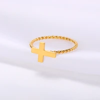 vintage black cross ring for women party stainless steel jewelry men trendy gothic metal color finger rings gifts wholesale