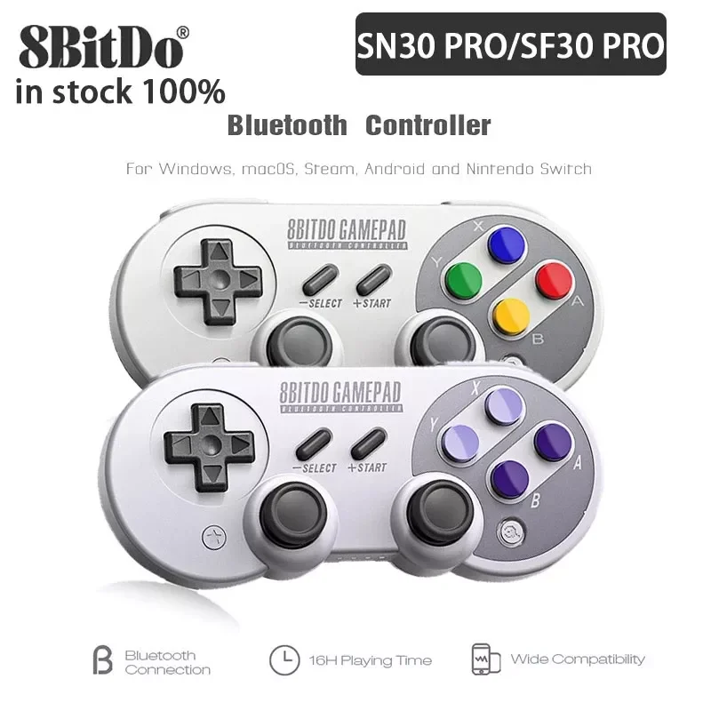

8BitDo SF30 Pro/SN30 Pro Wireless Bluetooth Gamepad Controller with Joystick for Windows Android macOS Nintend Switch