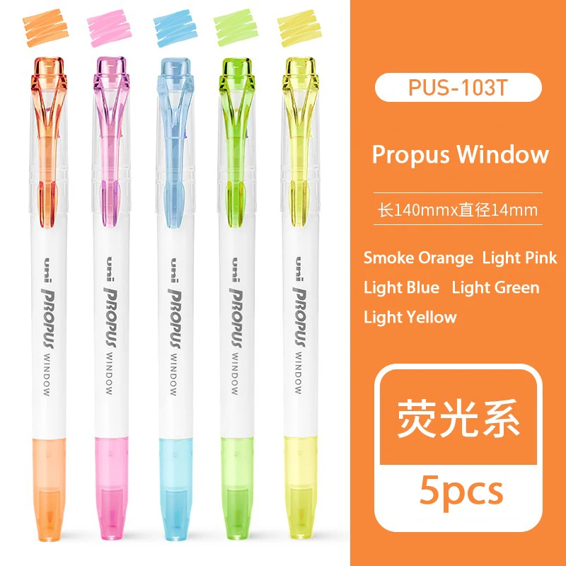 Uni Pastel Highlighter PUS-103T Propus Window Colors Set